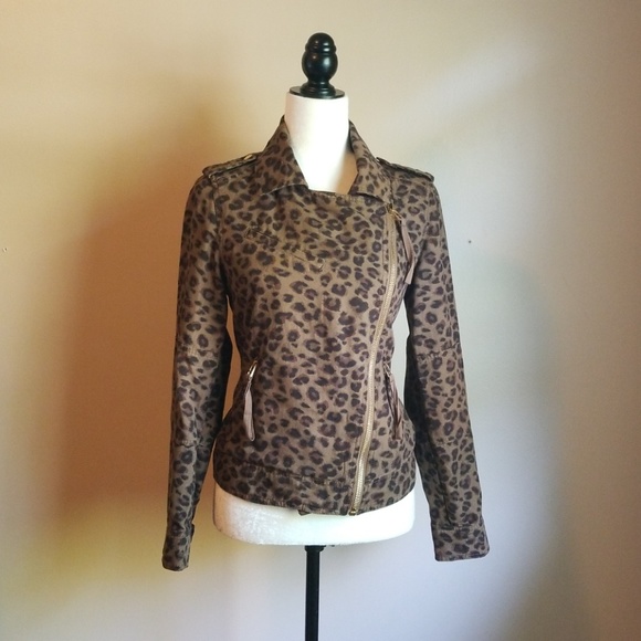 Modcloth Jackets & Blazers - NWOT Cheetah Print Moto Jacket